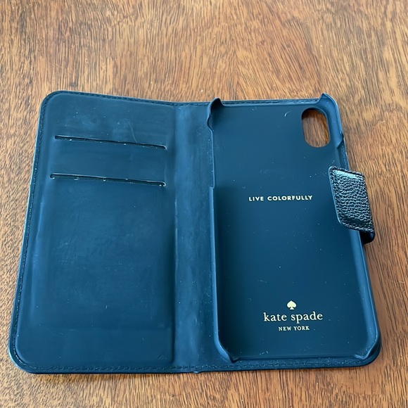 Kate Spade sparkly black phone and card holder. Two card holders, magnetic flap. - Picture 2 of 15